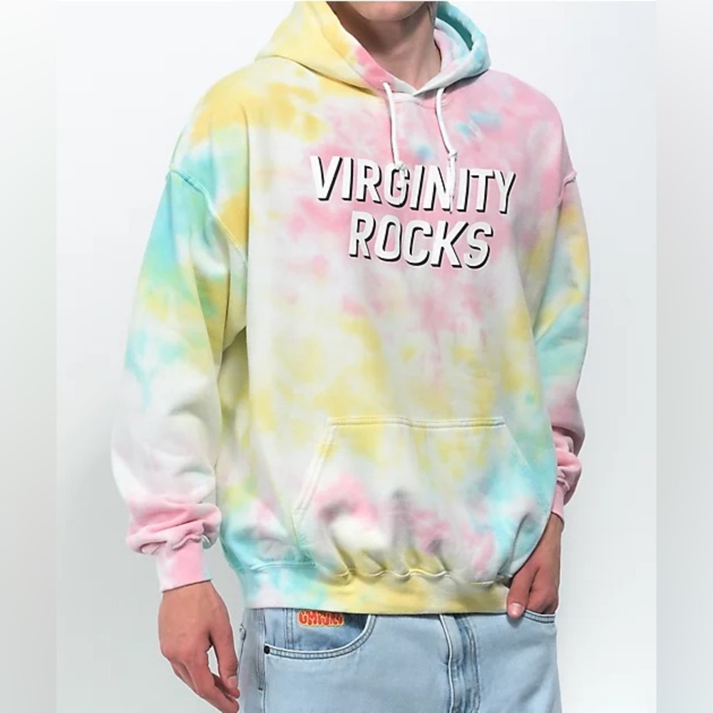Virginity Rocks Tie-Dye Hoodie